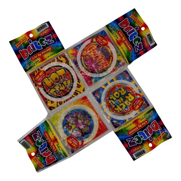 Ja-Ru Britez Lite Up Sticker Lot of 4 Hot Stuff RockNRoll Butterfly Party Favors - Picture 2 of 6